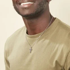 Clearance Histoire d'Or Collier Moletee Acier Blanc