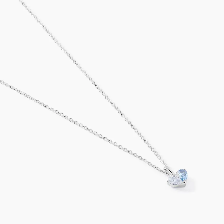 Online Histoire d'Or Collier Myhalf De Zirconium argent blanc oxyde