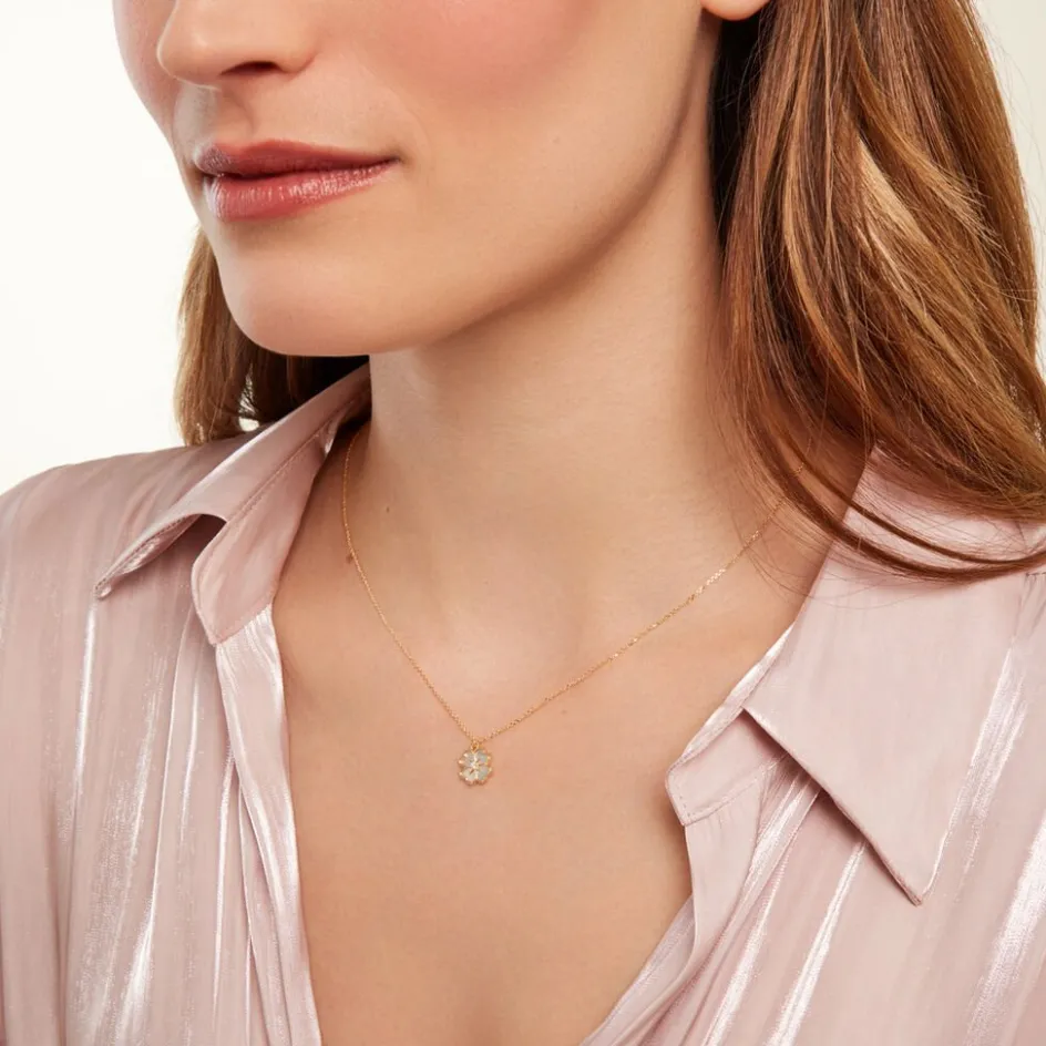 Online Histoire d'Or Collier Nacrea Or Jaune Nacre Oxyde De Zirconium or jaune nacre blanche