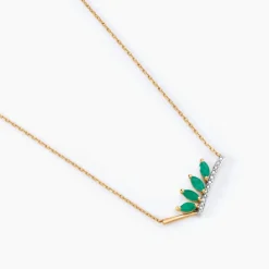 Histoire d'Or Collier Navette Or Jaune Emeraude Diamant or jaune émeraude