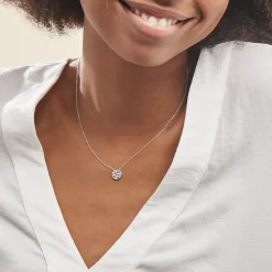 Best Histoire d'Or Collier Nelig Argent Oxyde De Zirconium argent blanc oxyde bleu