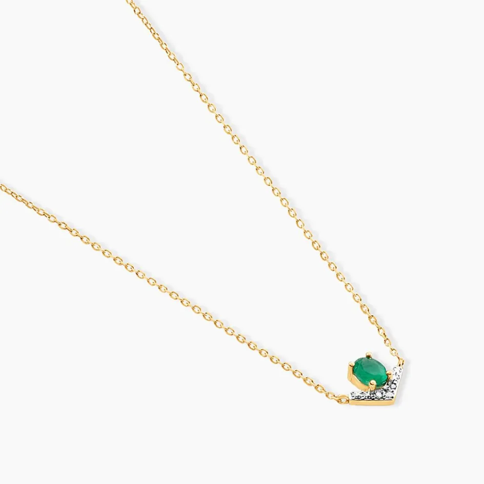 Outlet Histoire d'Or Collier Nizar Or Jaune Emeraude Diamant