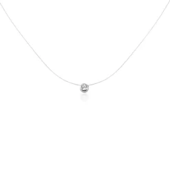 Outlet Histoire d'Or Collier Nylon Argent Blanc Oxyde
