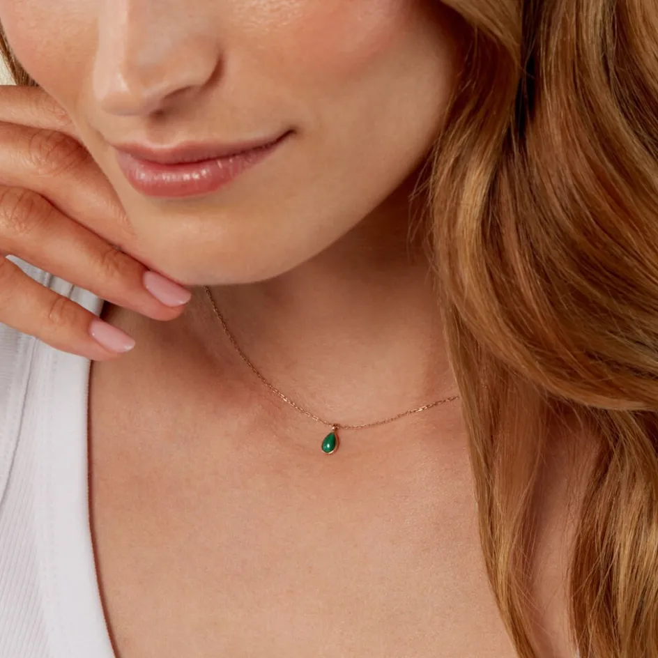 Best Histoire d'Or Collier Ondée Or Jaune Malachite