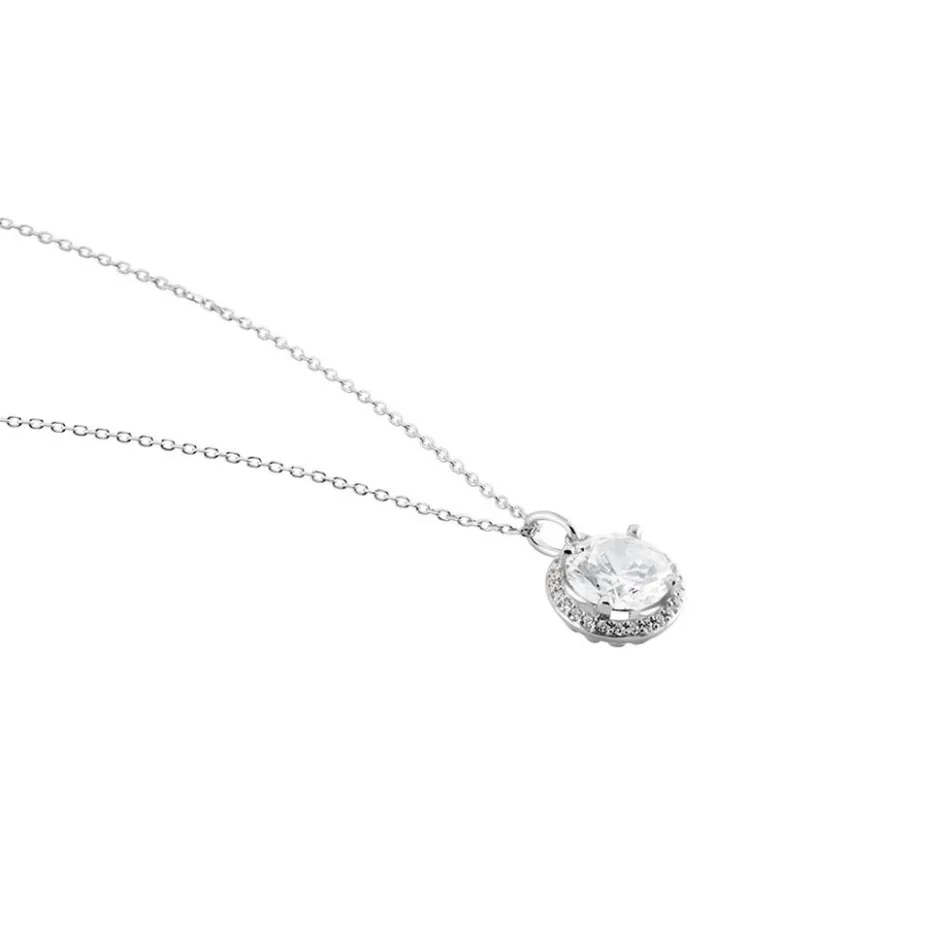 Clearance Histoire d'Or Collier Or Blanc Adil Oxyde De Zirconium or blanc oxyde