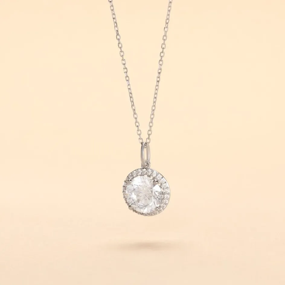 Clearance Histoire d'Or Collier Or Blanc Adil Oxyde De Zirconium or blanc oxyde