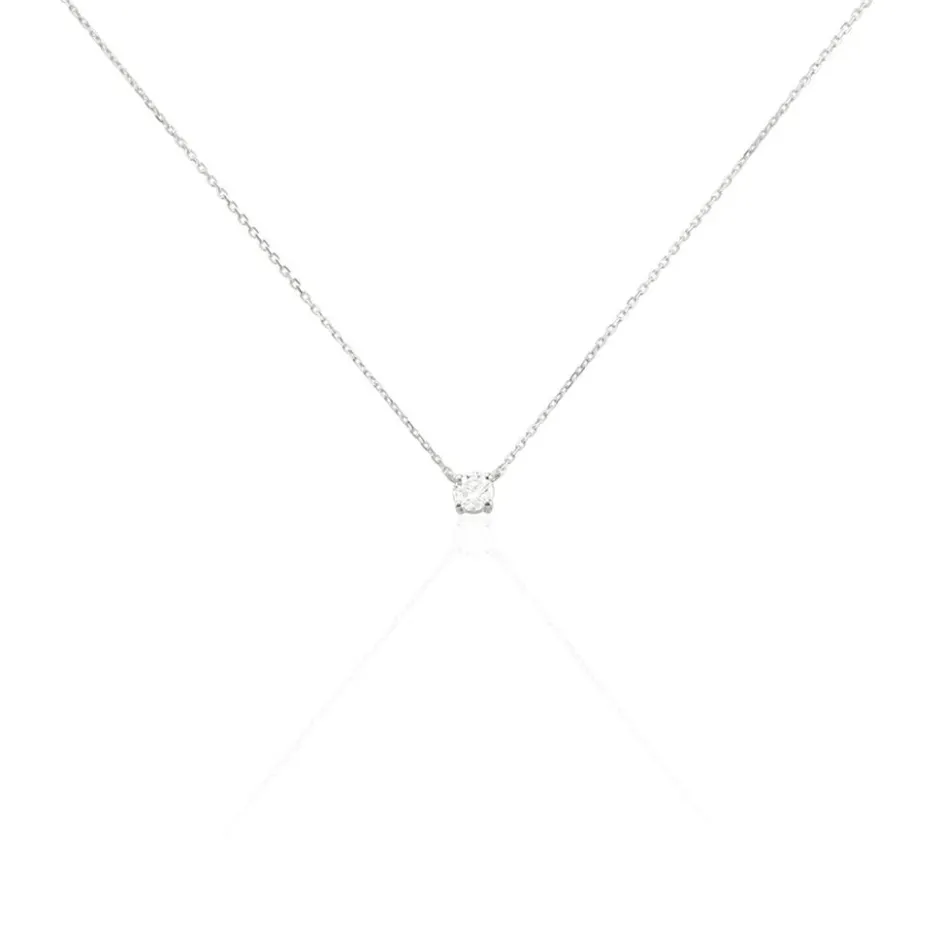 Histoire d'Or Collier Or Blanc Aphrodite Diamant Synthétique or blanc diamant synthétique