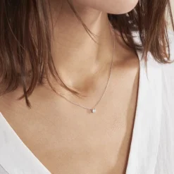 Histoire d'Or Collier Or Blanc Aphrodite Diamant Synthétique or blanc diamant synthétique