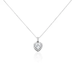 Outlet Histoire d'Or Collier Or Blanc Charity Oxydes De Zirconium
