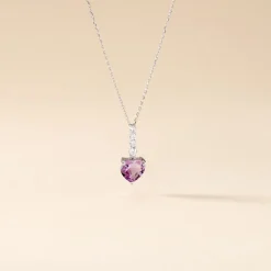 Histoire d'Or Collier Or Blanc Fany Améthyste Oxydes De Zirconium* Colliers|Colliers