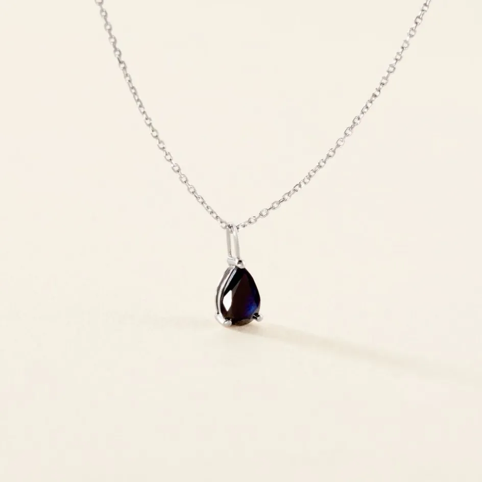 Clearance ADG Collier Or Blanc Goutte Saphir or blanc saphir