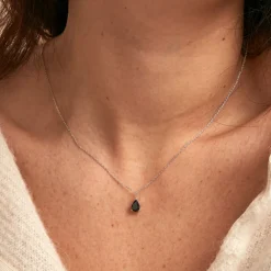 Clearance ADG Collier Or Blanc Goutte Saphir or blanc saphir