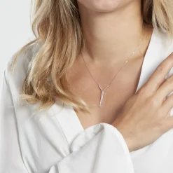 Outlet Histoire d'Or Collier Or Blanc Gwalduz Oxydes De Zirconium