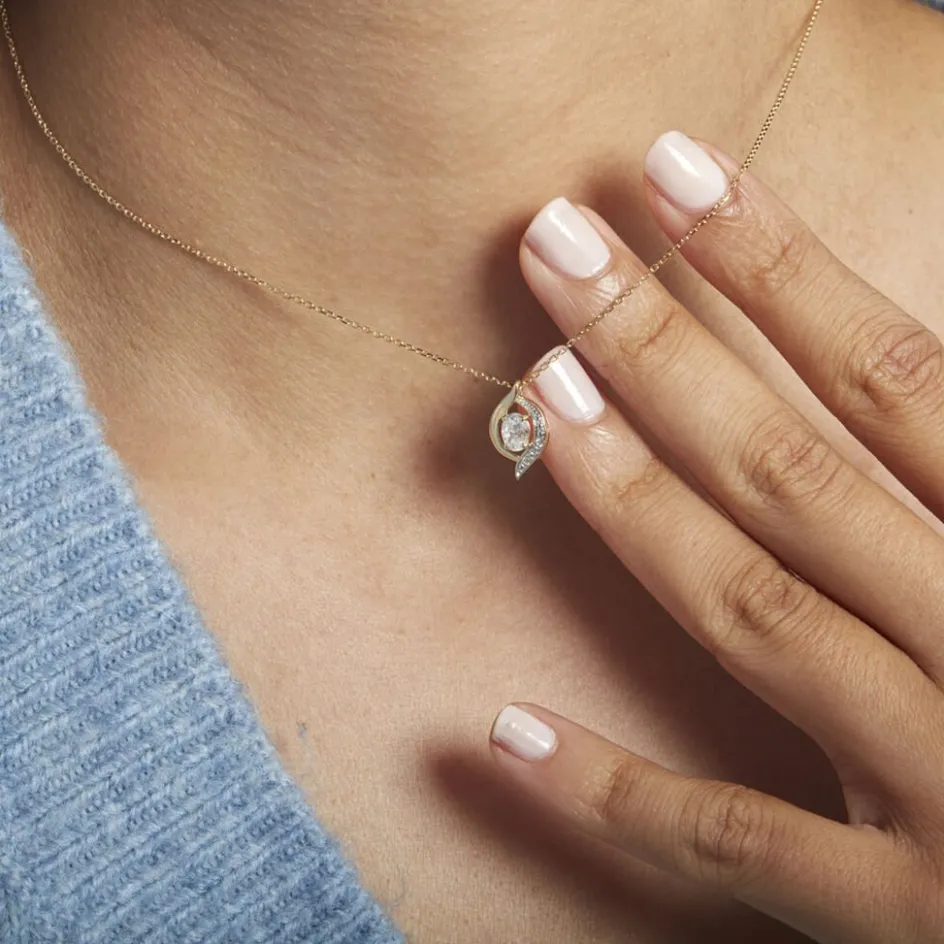 Discount Histoire d'Or Collier Or Blanc Lydia Oxydes De Zirconium or blanc oxyde