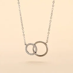 Online Histoire d'Or Collier Or Blanc Nesrine Oxydes or blanc oxyde