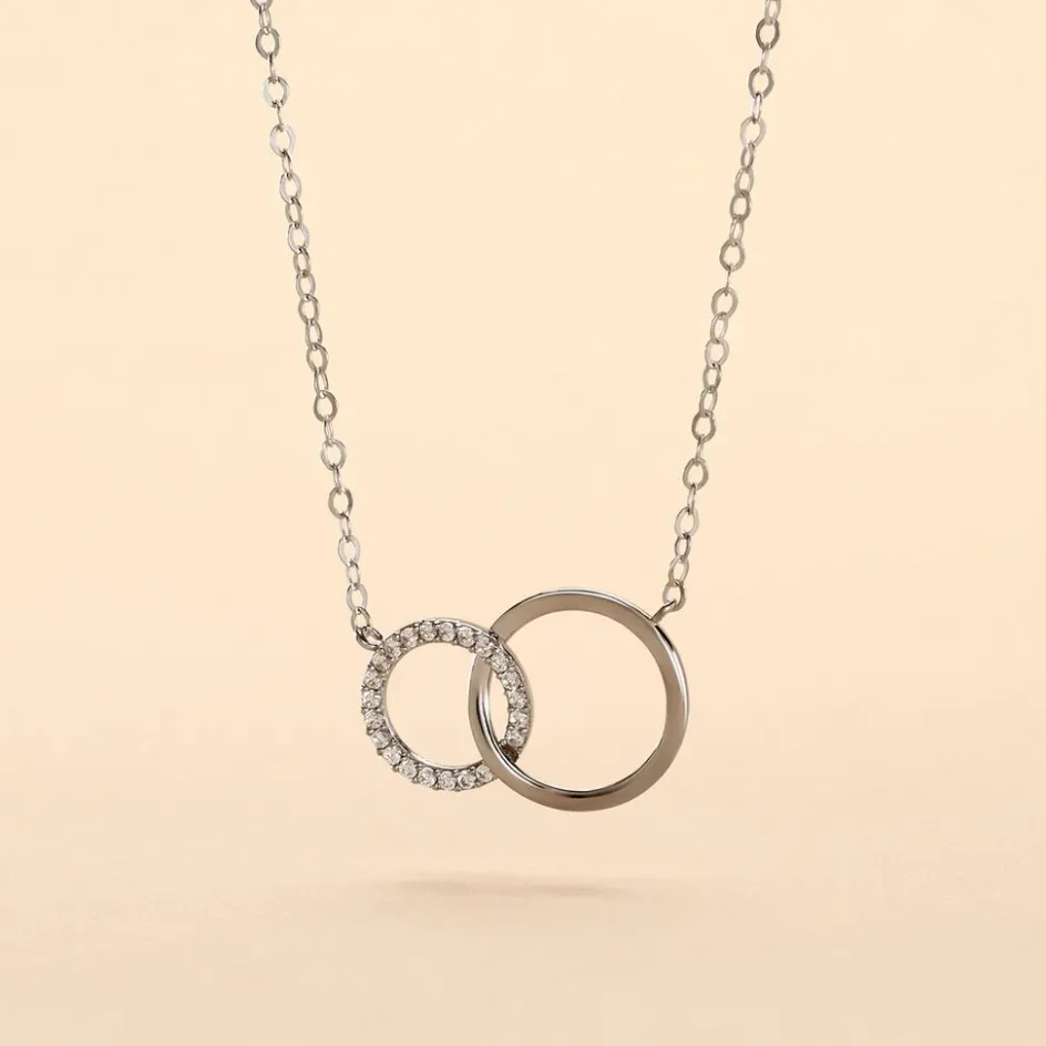 Online Histoire d'Or Collier Or Blanc Nesrine Oxydes or blanc oxyde