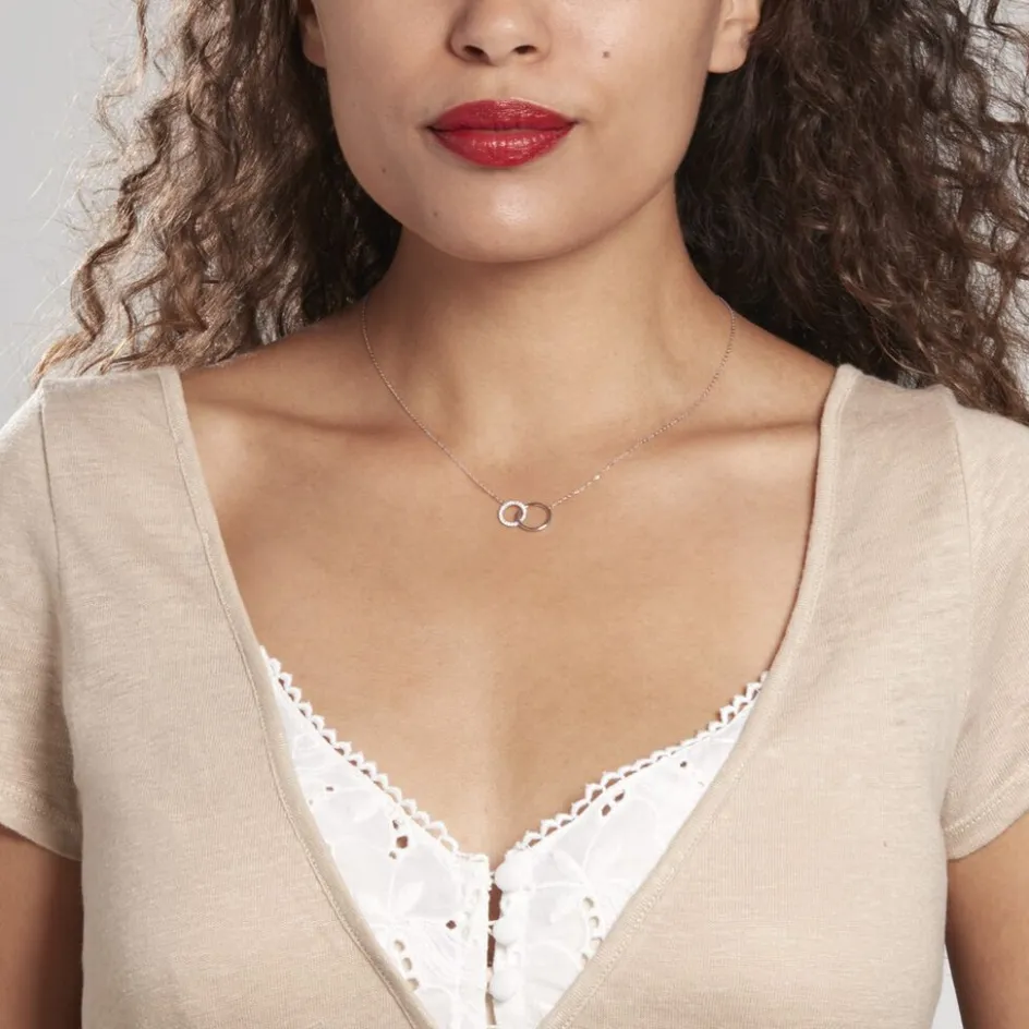 Online Histoire d'Or Collier Or Blanc Nesrine Oxydes or blanc oxyde