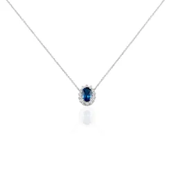 Best Histoire d'Or Collier Or Blanc Quintilla Topaze London Blue Et Oxydes