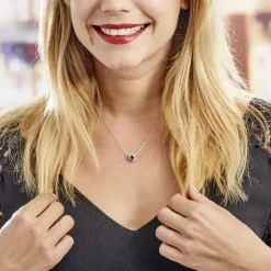 Best Histoire d'Or Collier Or Blanc Quintilla Topaze London Blue Et Oxydes