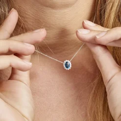 Best Histoire d'Or Collier Or Blanc Quintilla Topaze London Blue Et Oxydes