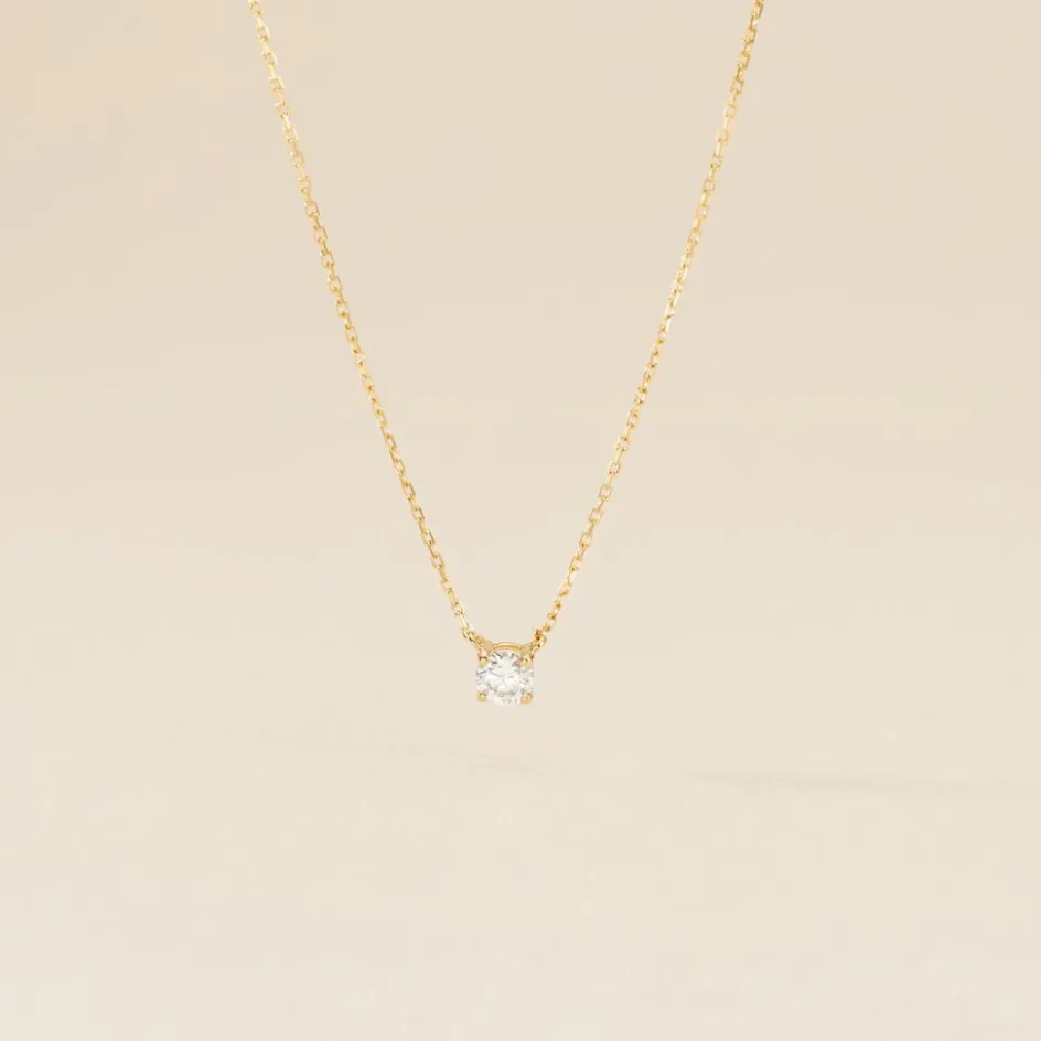 New Histoire d'Or Collier Or Jaune Aphrodite Diamant Synthetique or jaune diamant synthétique