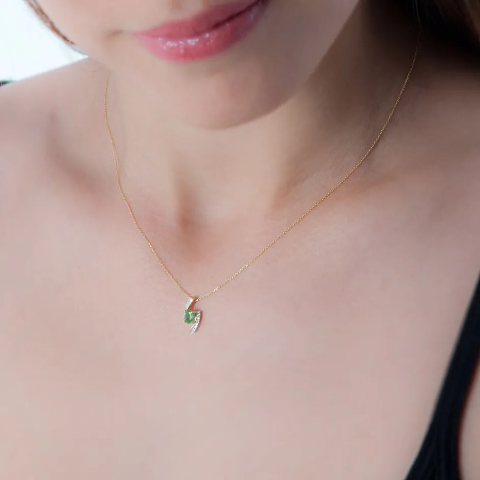 Outlet Histoire d'Or Collier Or Jaune Emeraude Et Diamant