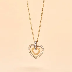 Clearance Histoire d'Or Collier Or Jaune Love Is In The Air Oxydes De Zirconium