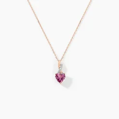 Online Histoire d'Or Collier Or Rose Clothilde Rhodolite or rose rhodolite rouge