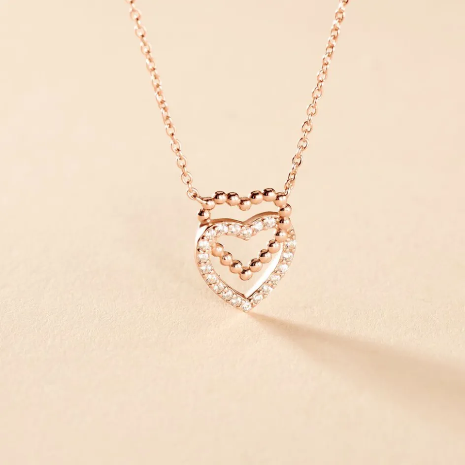 Outlet Histoire d'Or Collier Ottavia Argent Rose Oxyde De Zirconium