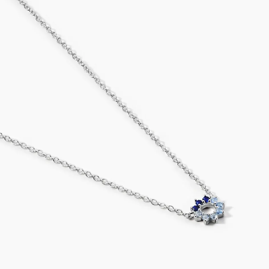 Online Histoire d'Or Collier Pavel Argent Oxyde De Zirconium argent blanc oxyde bleu