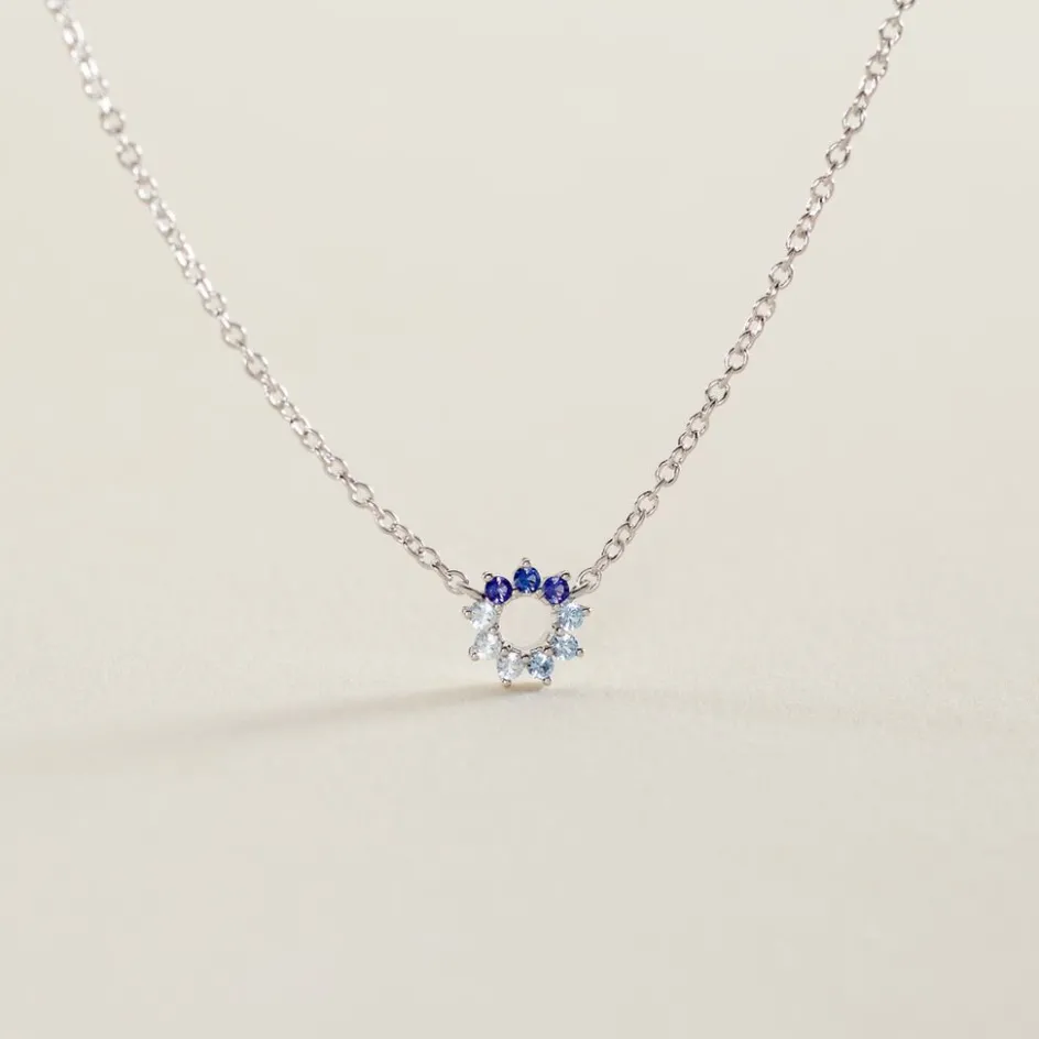 Online Histoire d'Or Collier Pavel Argent Oxyde De Zirconium argent blanc oxyde bleu