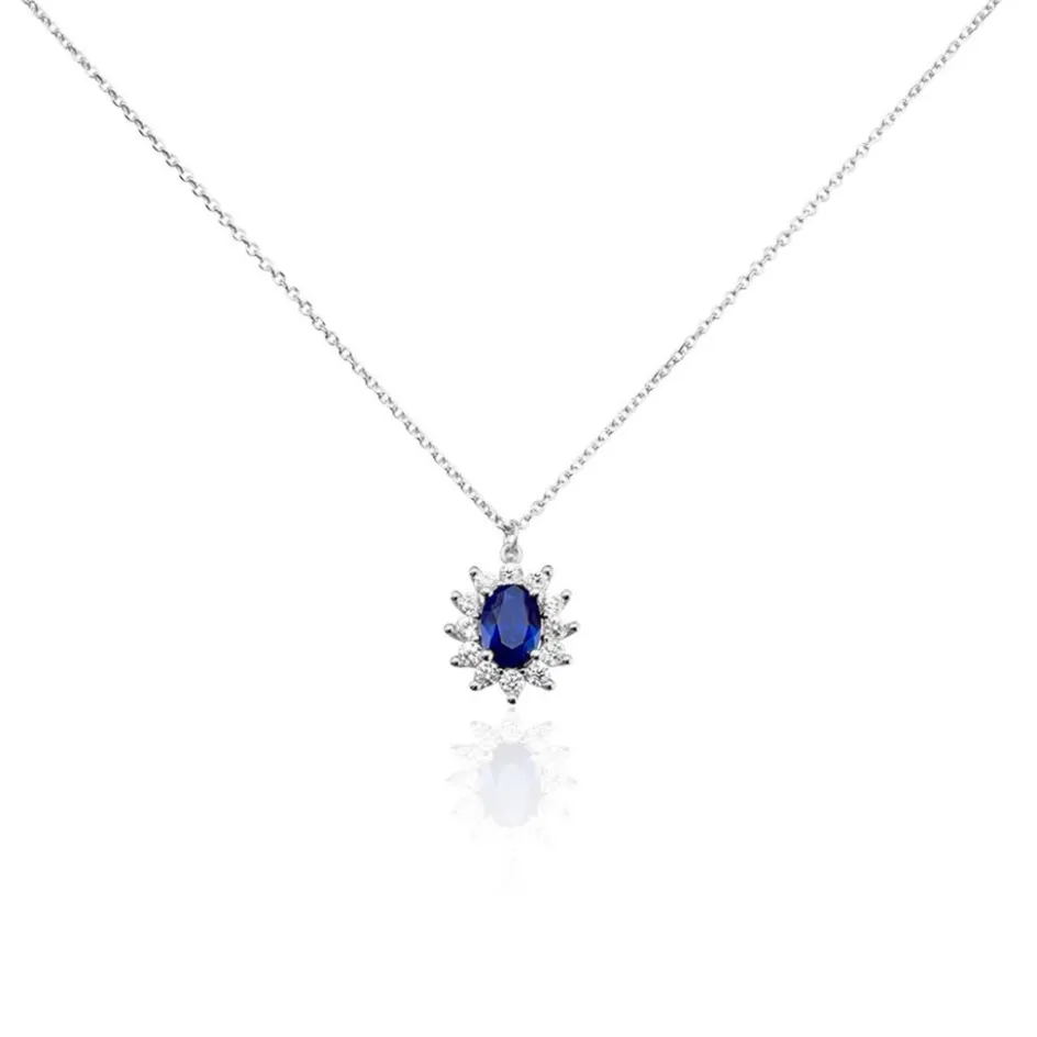 Best Histoire d'Or Collier Perez Argent Blanc Oxyde De Zirconium argent blanc oxyde bleu