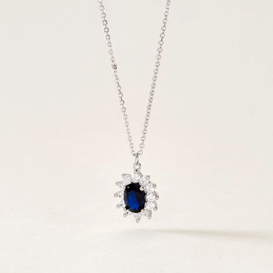 Best Histoire d'Or Collier Perez Argent Blanc Oxyde De Zirconium argent blanc oxyde bleu