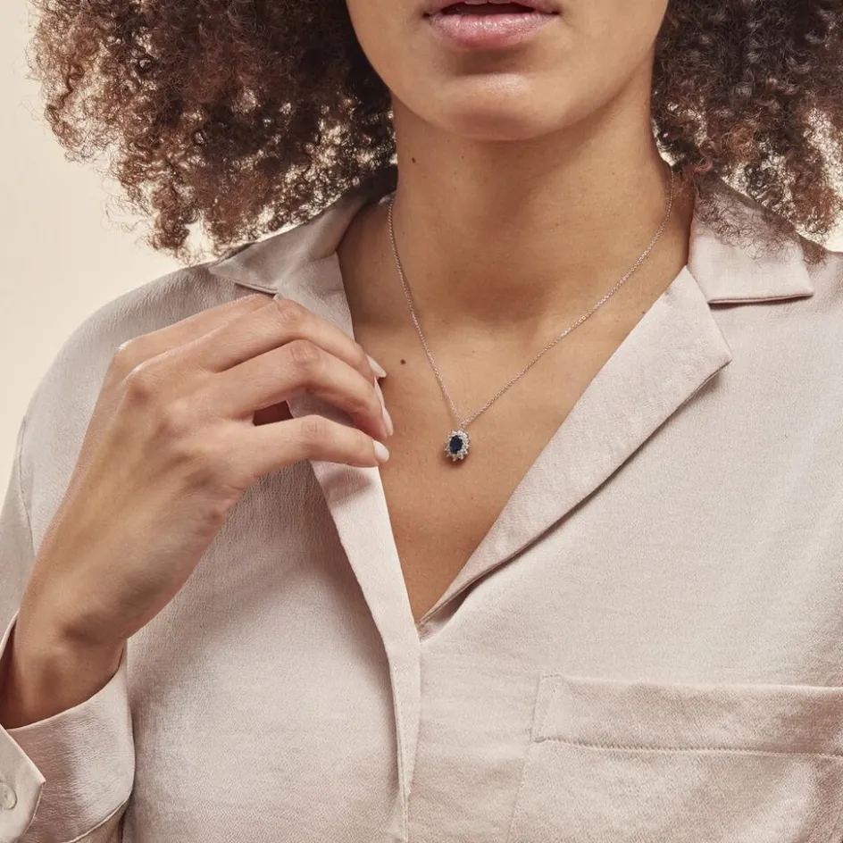 Best Histoire d'Or Collier Perez Argent Blanc Oxyde De Zirconium argent blanc oxyde bleu