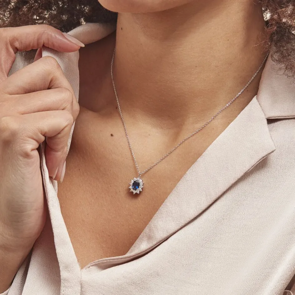 Best Histoire d'Or Collier Perez Argent Blanc Oxyde De Zirconium argent blanc oxyde bleu