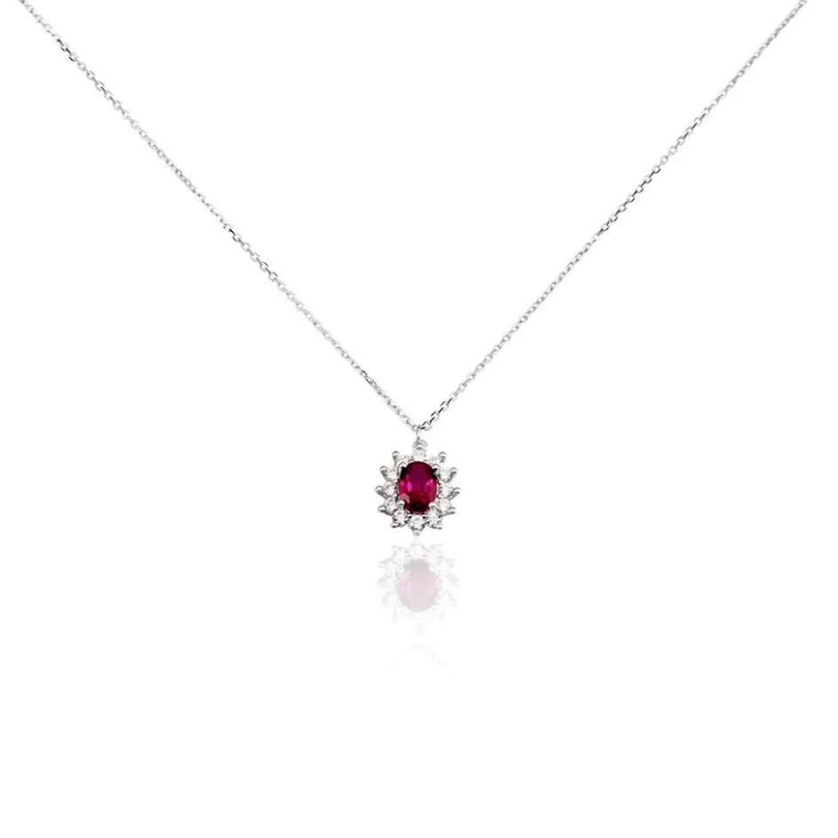 Online Histoire d'Or Collier Perez Argent Blanc Oxyde De Zirconium argent blanc oxyde rouge