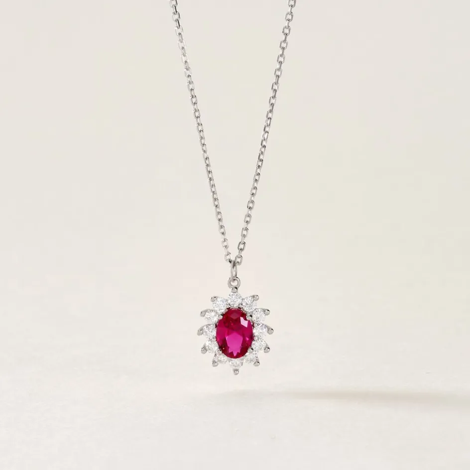 Online Histoire d'Or Collier Perez Argent Blanc Oxyde De Zirconium argent blanc oxyde rouge