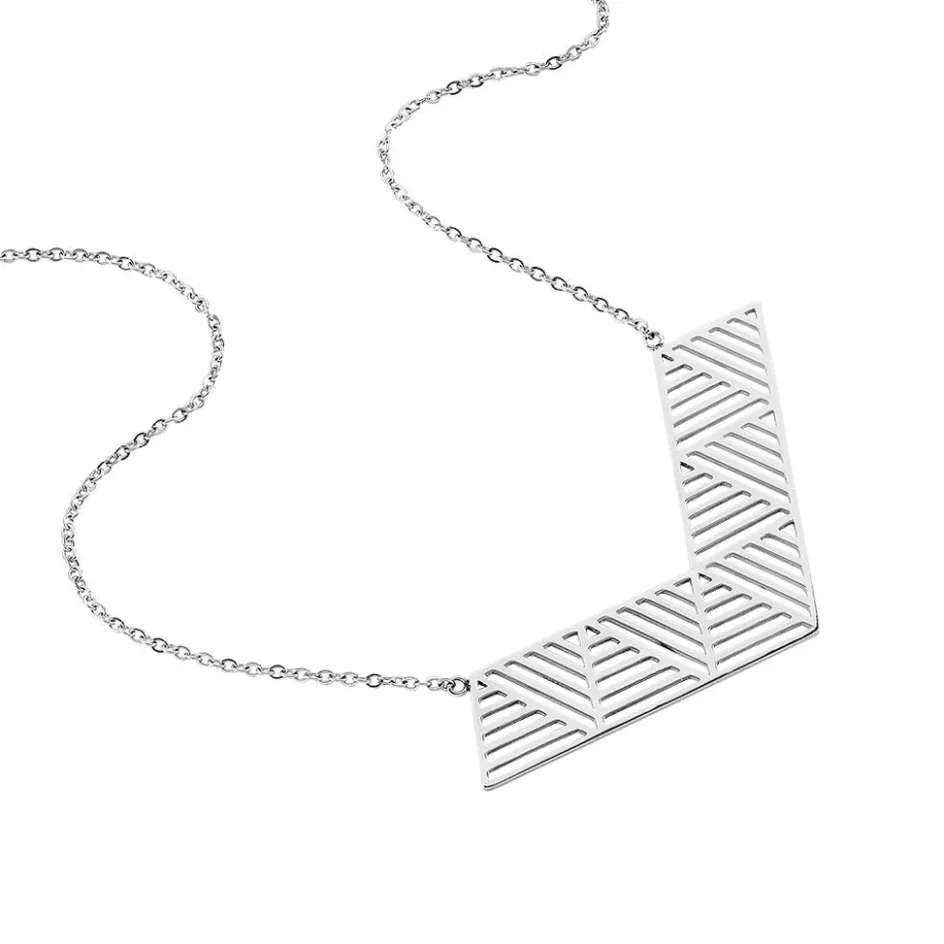 Best Histoire d'Or Collier Plastron Abby Acier Blanc