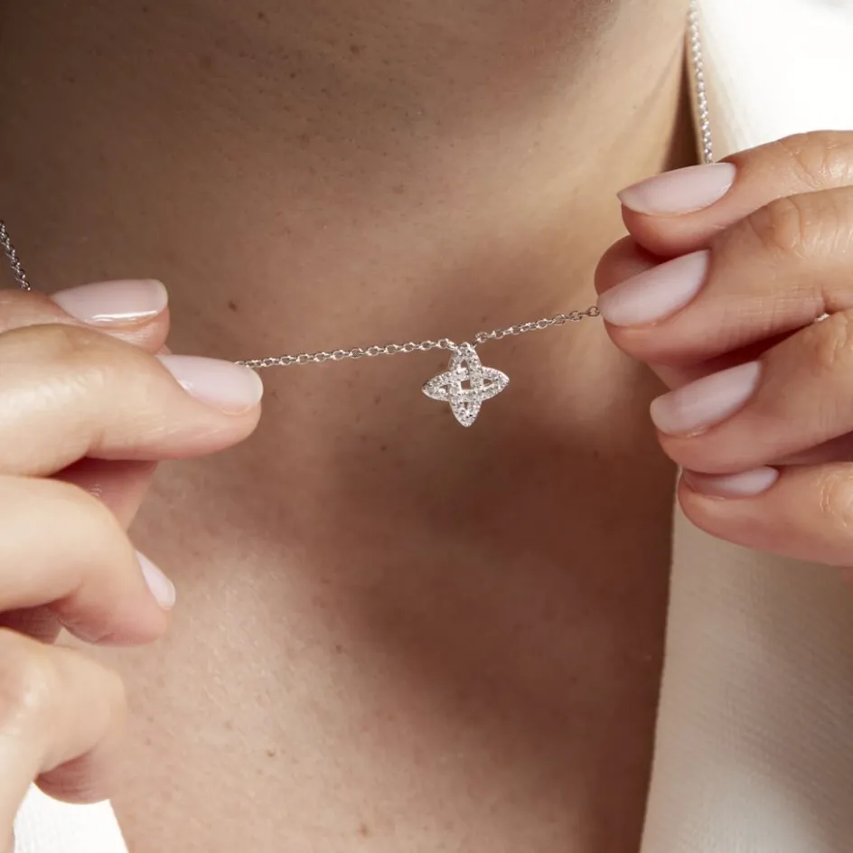 Clearance Histoire d'Or Collier Pleiades Argent Blanc Oxyde De Zirconium