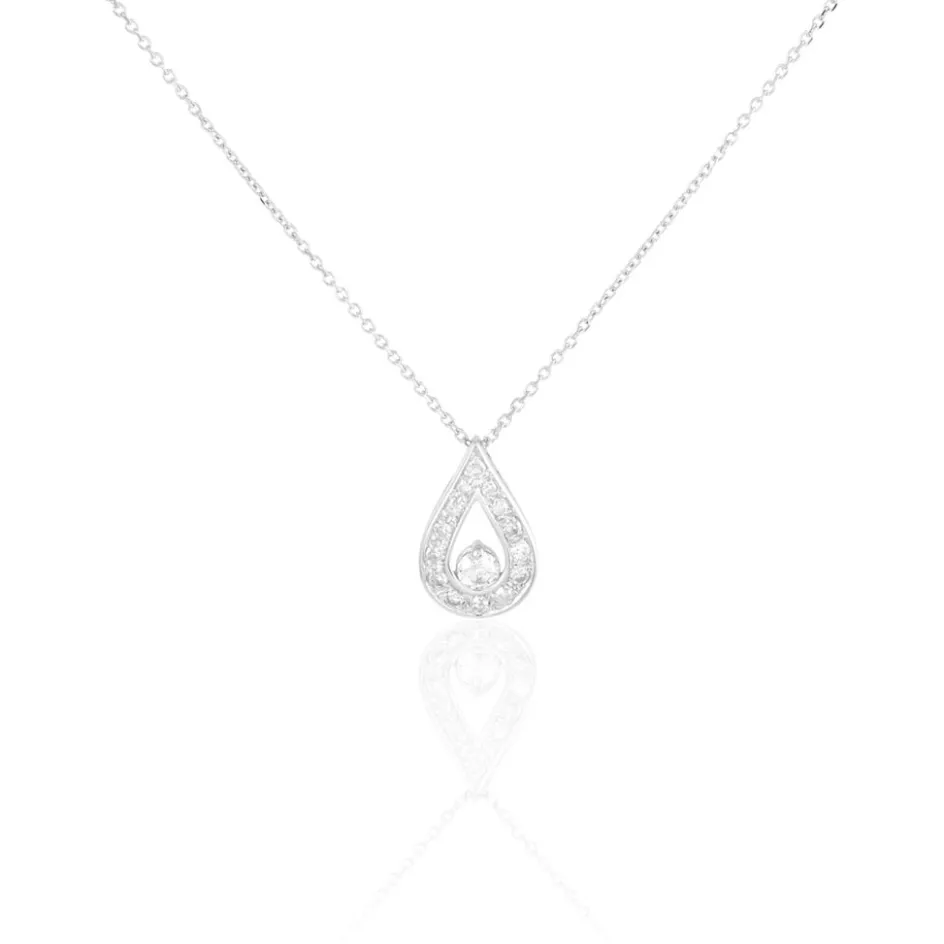 Best Histoire d'Or Collier Purete Or Blanc Diamant