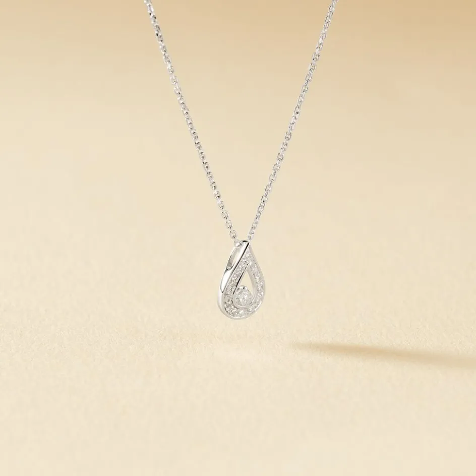 Best Histoire d'Or Collier Purete Or Blanc Diamant