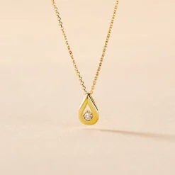 Clearance Histoire d'Or Collier Purete or jaune diamant