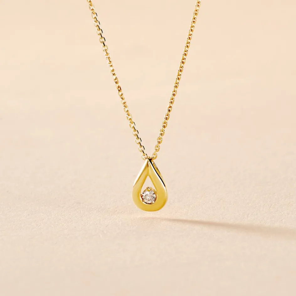 Clearance Histoire d'Or Collier Purete or jaune diamant