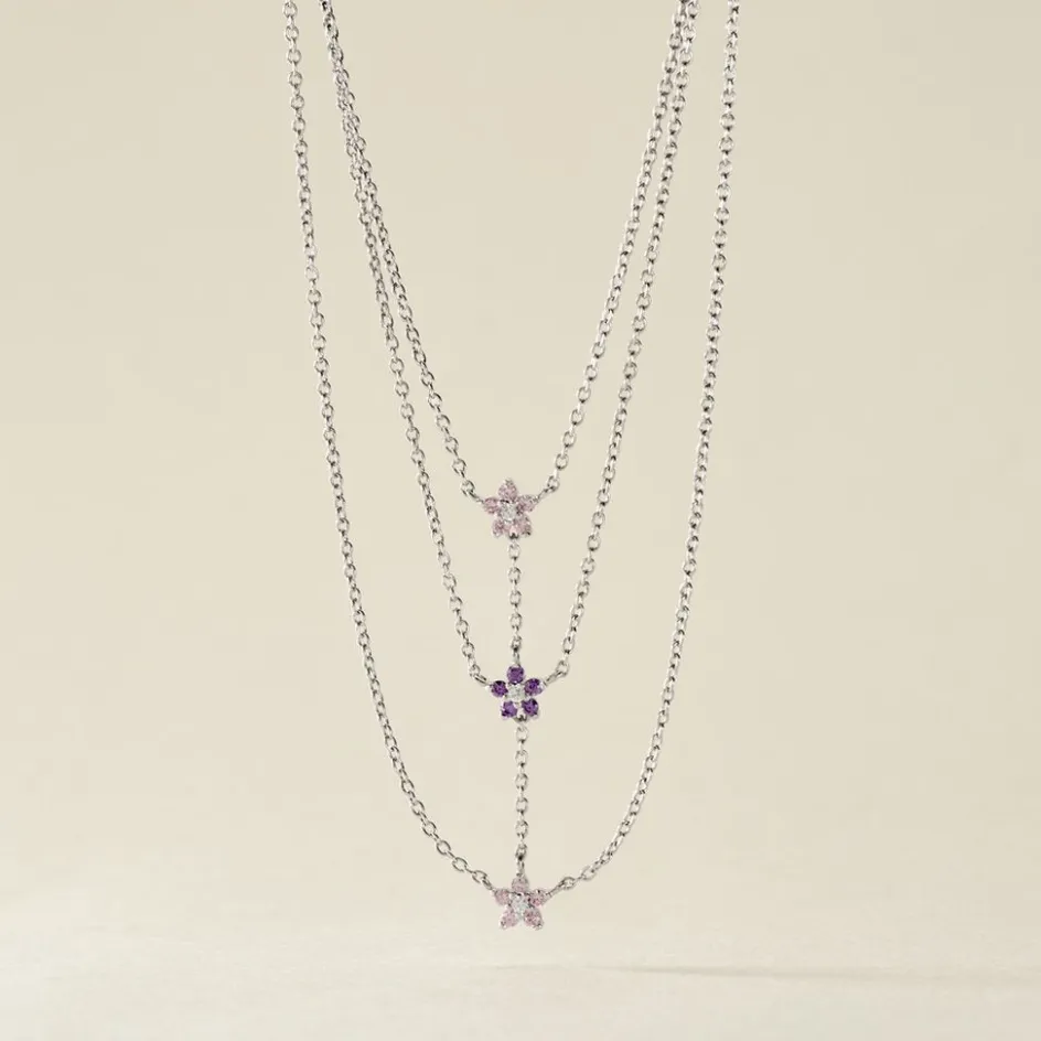 Clearance Histoire d'Or Collier Purple Bloom Argent Blanc Oxyde De Zirconium argent blanc oxyde violet