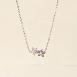 Sale Histoire d'Or Collier Purple Bloom Argent Blanc Oxyde De Zirconium argent blanc oxyde violet