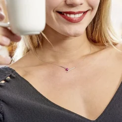 Discount Histoire d'Or Collier Renaldine or blanc rubis