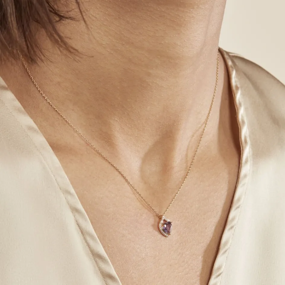 Histoire d'Or Collier Rosaline Or Jaune Amethyste Et Oxyde De Zirconium* Colliers|Colliers