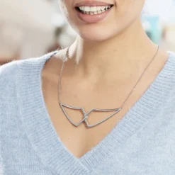 Clearance Histoire d'Or Collier Sautoir Adelind Acier Blanc acier argenté