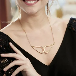 Outlet Histoire d'Or Collier Sautoir Adelind Acier Jaune acier doré