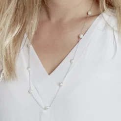 Clearance Histoire d'Or Collier Sautoir Argent Gaspar Perles De Culture 7-8mm 73cm